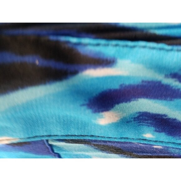 Serenade VTG Blouse Women's 3X Stretch Crinkle Short Sleeve  Square Neck Button - Picture 8 of 8